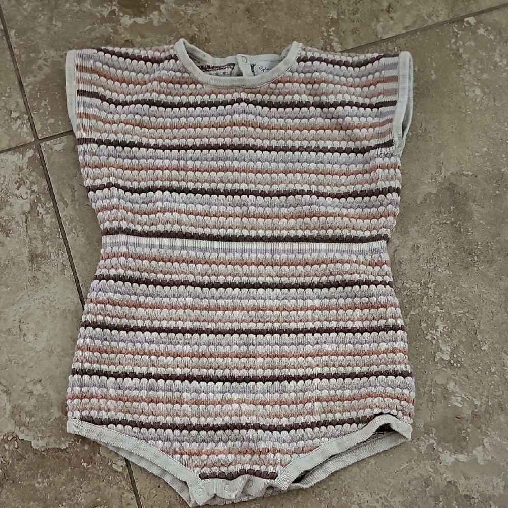 Striped Knit Baby Romper